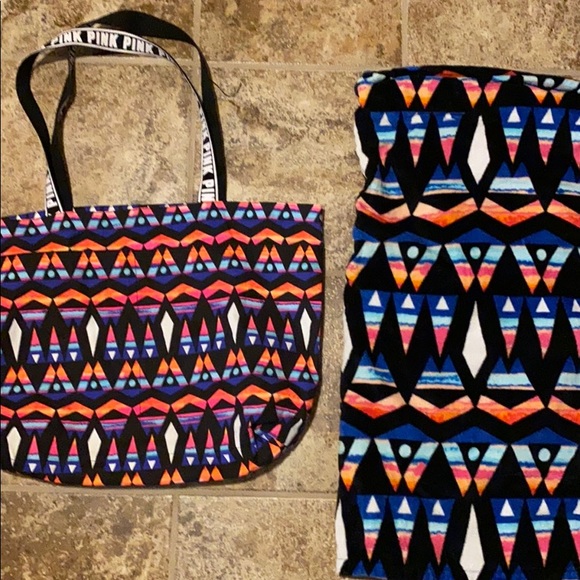 PINK Victoria's Secret Handbags - BEACH BAG AND MATCHING BEACH TOWEL